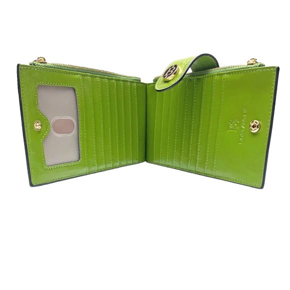 BOSTANTEN Grass Green‎ Cowhide Leather RFID Blocking Bifold Clutch Wallet - Picture 4 of 11